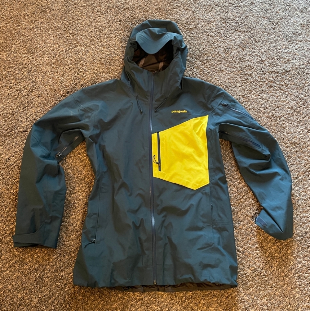 Patagonia Blue Jacket with Yellow Accent